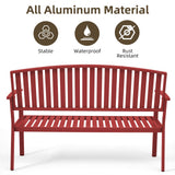 Outdoor Bench Weatherproof Aluminum Patio Garden Bench, Patio Loveseat