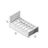 Twin Bed, Wood Bed Frame with Headboard For Kids with Trundle