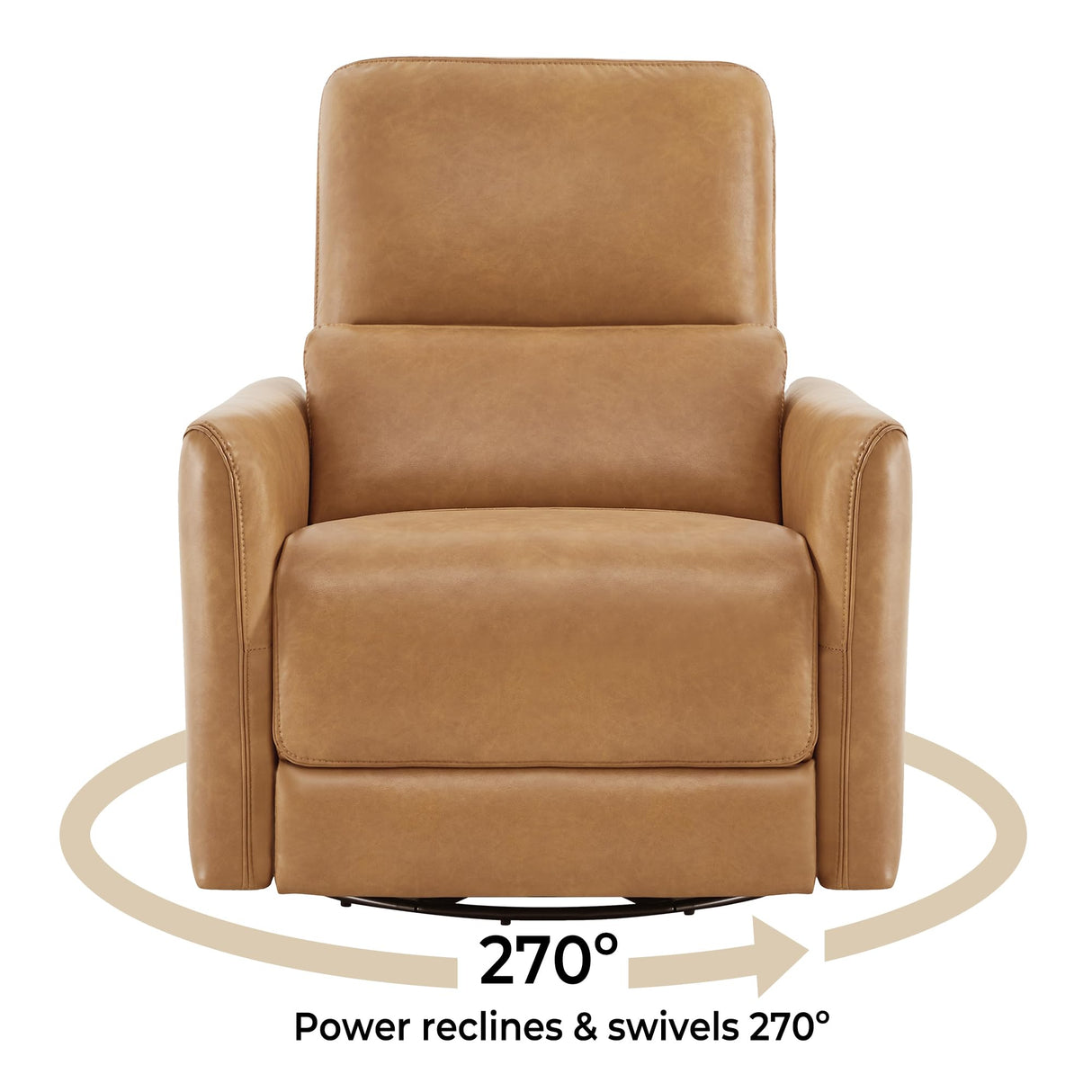 Power Recliner Swivel Glider, Upholstered Faux Leather Living Room Reclining Sofa Chair