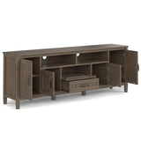 Lev SOLID WOOD 72 Inch Wide Contemporary TV Media Stand in Smoky Brown