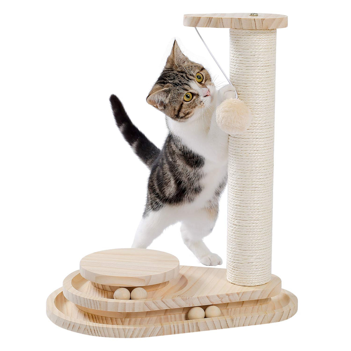 Cat Scratching Post Cat Scratcher Toy Wooden Tw