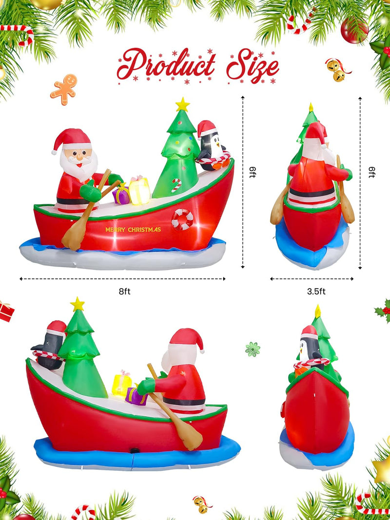 8 Ft Christmas Inflatables Outdoor Decorations  Santa Claus