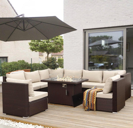 Large Size PE Rattan Outdoor Patio Furniture Sectional Sofa Sets