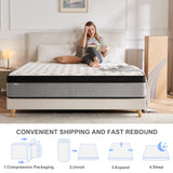 King Mattress, 12 Inch Innerspring Hybrid Mattress in a Box