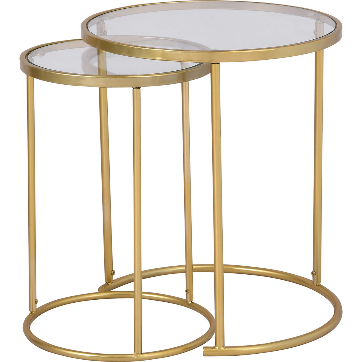 Stark Gold Nesting End Table 2-Piece Set, American Crafted