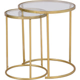 Stark Gold Nesting End Table 2-Piece Set, American Crafted