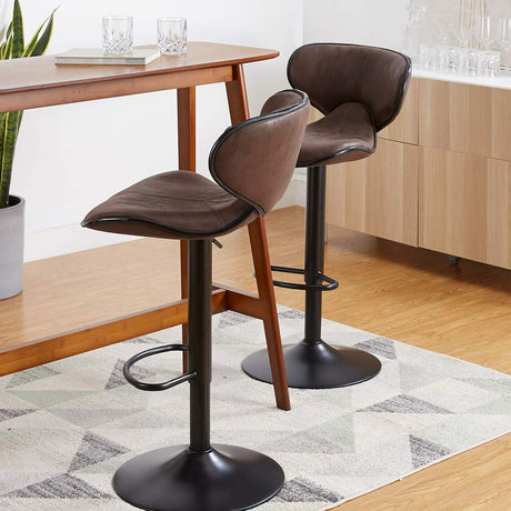 Stools Swivel Adjustable Barstool, Counter Height Chairs w/Backrest