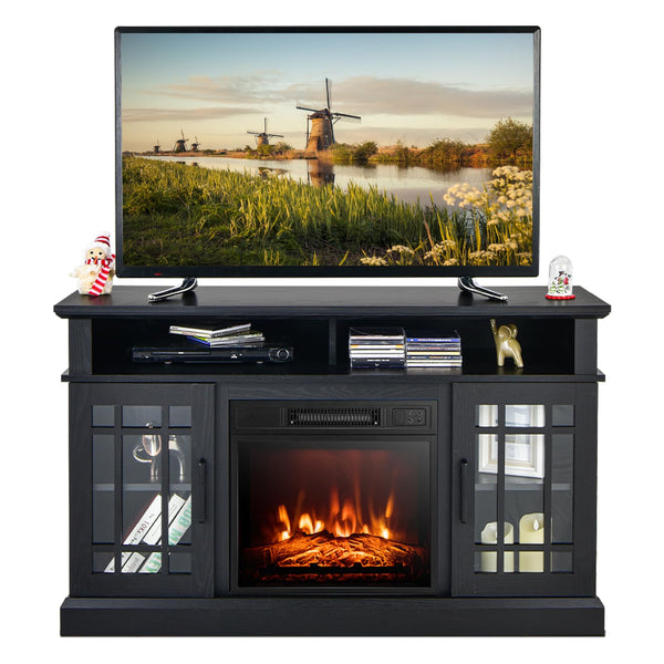 Electric Fireplace TV Stand for TVs Up to 55 Inches, 18-Inch Fireplace Insert with Remote