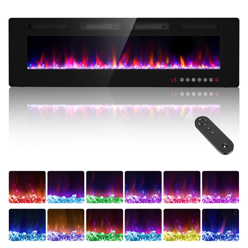 60 inch Electric Fireplace-Wall Fireplace for Living Room-Fireplace Freestanding/Inserts