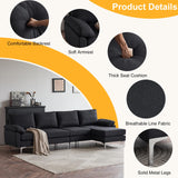 Convertible Sectional Sofa 110  L  Shape Sofa