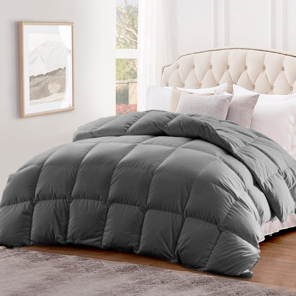 Luxurious Feather Down Comforter King Size, Fluffy Hotel Collection Duvet Insert