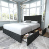 Upholstered Full Size Platform Bed Frame with 4 Storage Drawers and Headboard