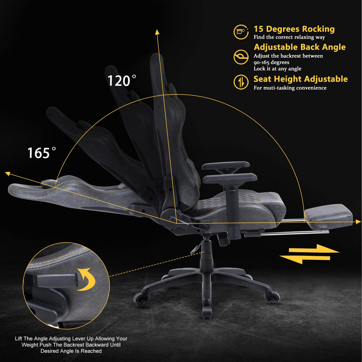 Gaming Chair Ergonomic Racing Style Recliner