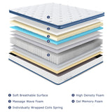 King Mattress, 10 Inch Hybrid Mattress with Memory Foam