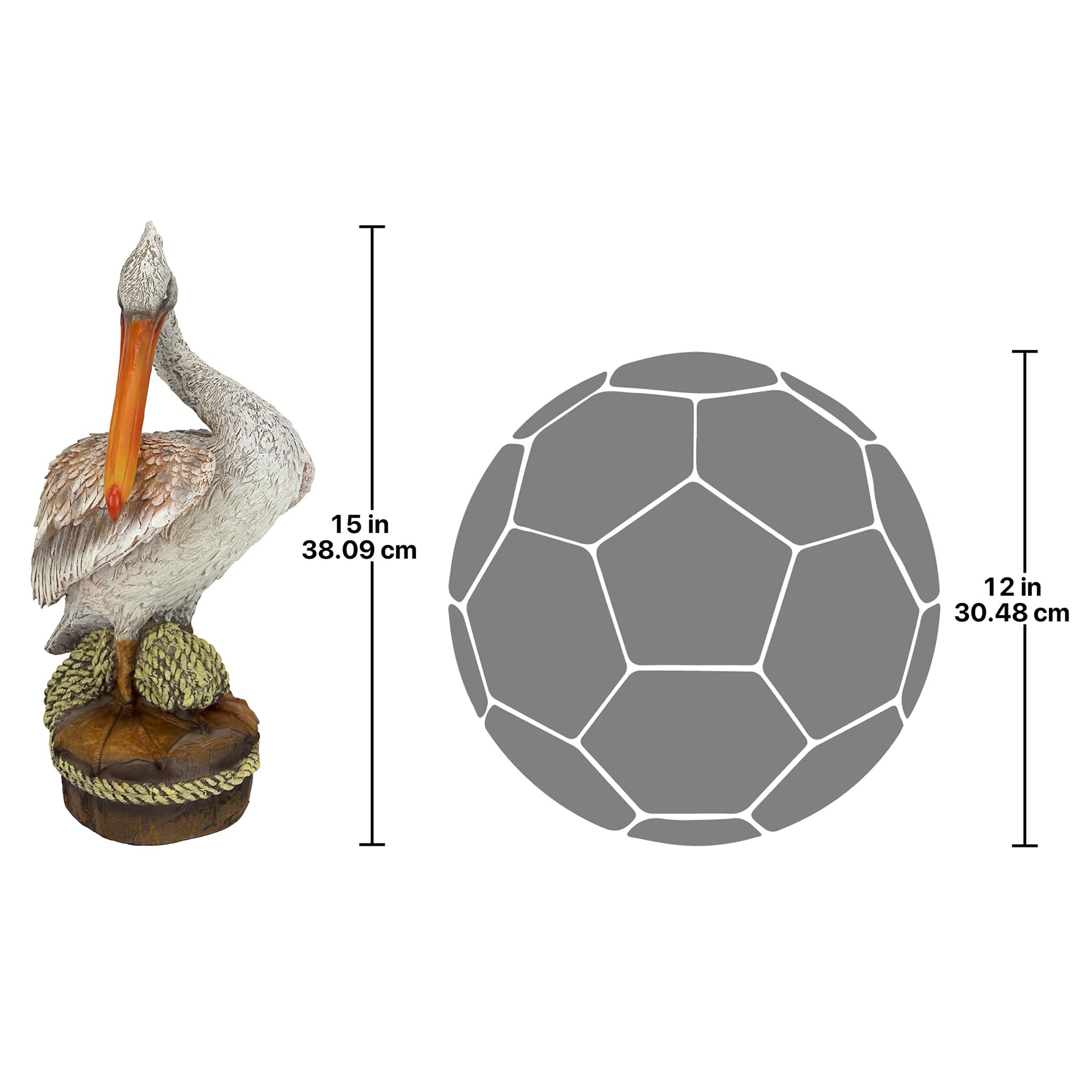 QM205301 Ocean Side Pier 51 Pelican Coastal Decor Garden Statue