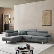 104.5" L-Shaped Sectional Sofa with Adjustable Headrests and Armrest