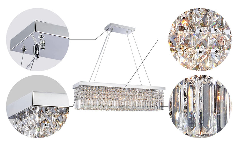 5-Lights K9 Crystal Chandelier Modern Chandelier in Raindrop Chandelier Design