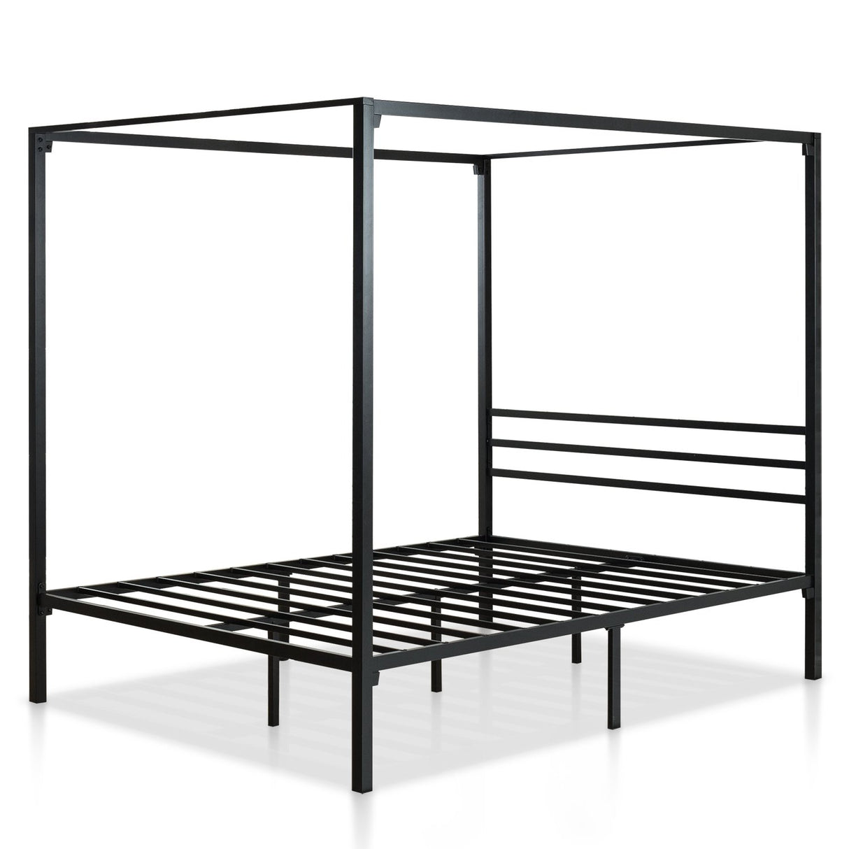 Patricia Black Metal Canopy Platform Bed Frame, Mattress Foundation