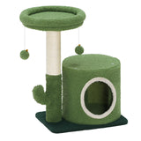 HOOBRO Cactus Cat Tree, Small Cat Tower for Indoor Cats, Cute Cat Tree for Kittens Under 8 LB, Green Cat Condo with Cat Scratching Post, Cat House with Dangling Bell Balls