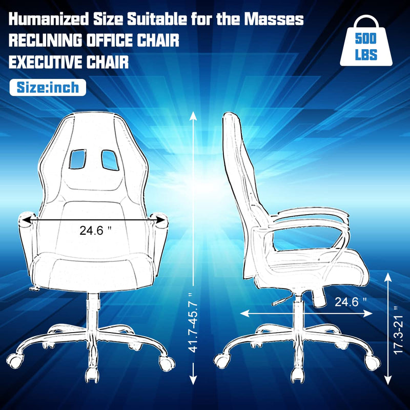 Gaming Chair PC Computer Chair Office Chair for Adult Teen Kids, Ergonomic PU Leather Gamer Chair with Lumbar Support