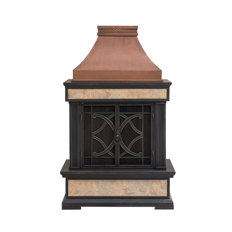 Outdoor Fireplace, Smith Collection Wood Burning Steel with Chimney