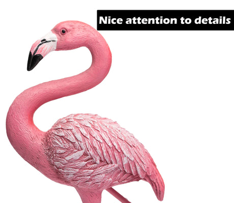 Pink Flamingo Statue Summer Tropical Decor - 10 inch Flamingo Sculpture