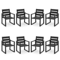 Poly Outdoor Dining Chairs Set of 8, 350LBS, Patio Dining Chairs