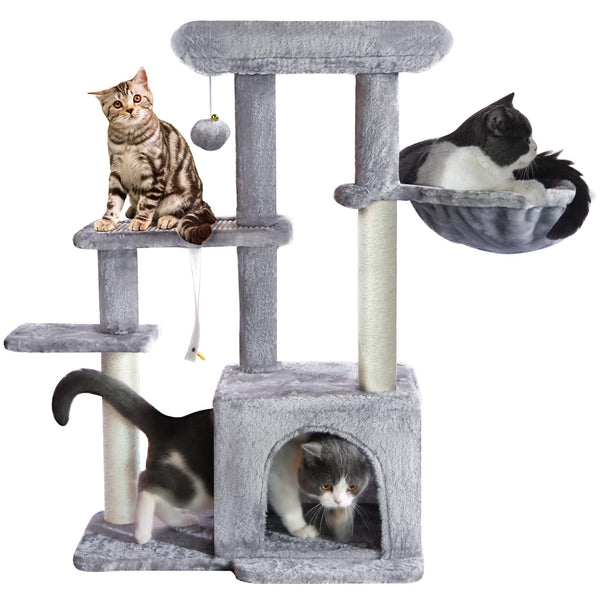Cat Tree, Cat Tower with Sisal Scratching Post for Indoor Cats, 35" Multi-Level Cat Condo