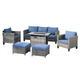 Back Outdoor Wicker Rattan Patio Sofa Sectional Set