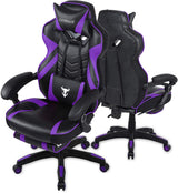 Purple Gaming Chair, Reclining Computer Chair with Footrest, High Back Gamer Chair with Massage, Large Computer Gaming Chair