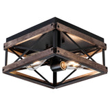 Flush Mount Light Fixture, 2-Light Rustic Ceiling Light Combine