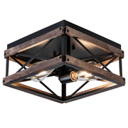 Flush Mount Light Fixture, 2-Light Rustic Ceiling Light Combine