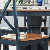 Classic Black and Oak Pair of Dining Chairs