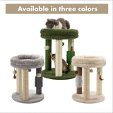 4in1 Small Cat Tree,Scratching Post with Tower Soft Cat Bed