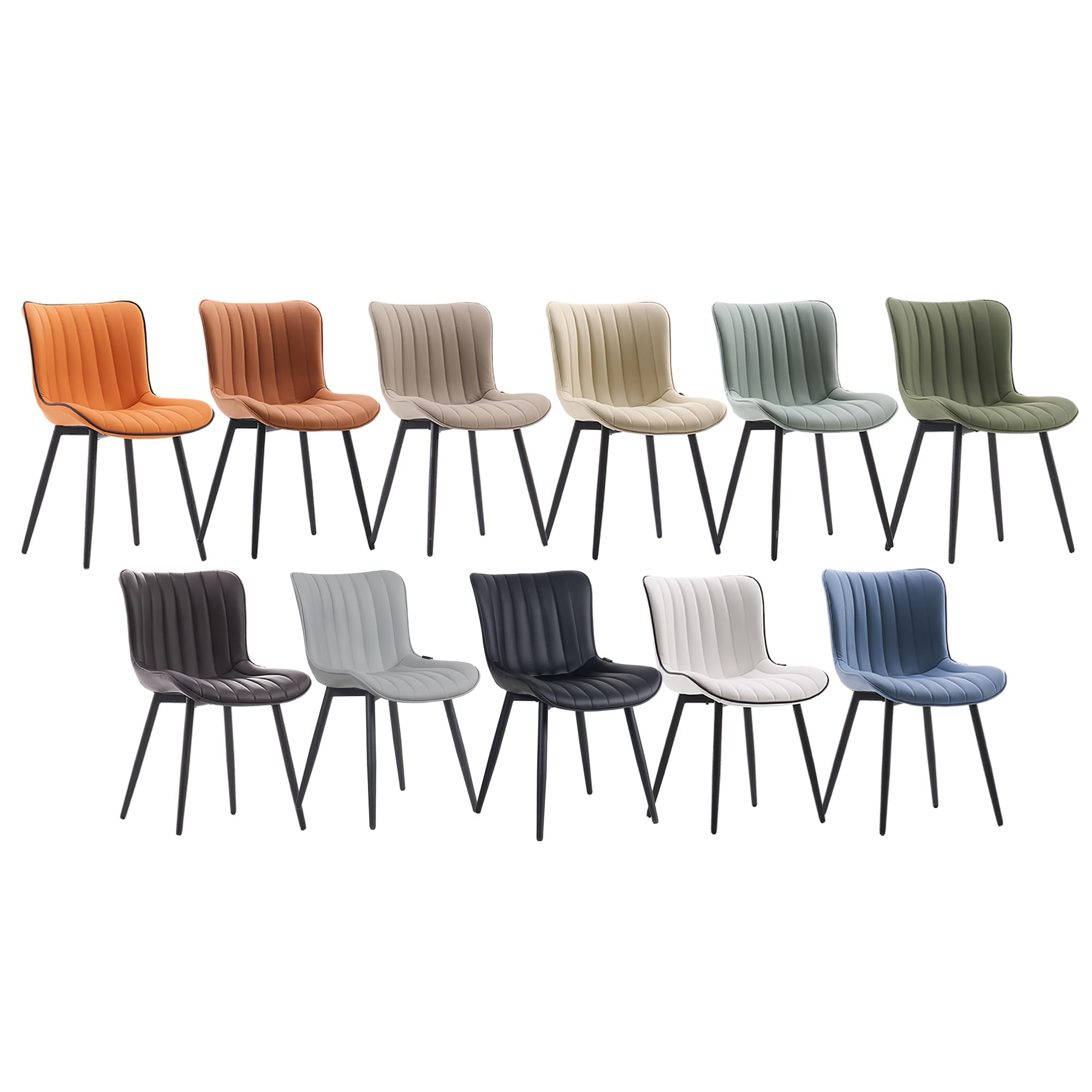 Black Dining Chairs Set of 2 Upholstered Mid Century Modern Kitchen Chair