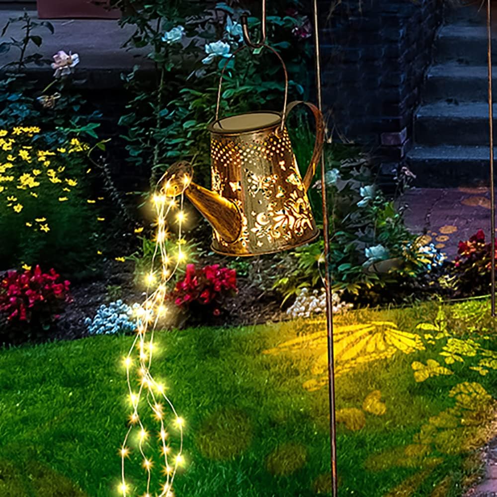 Solar Outdoor Lights, 90 LEDs Watering Can with Solar Powered Lights Outdoor