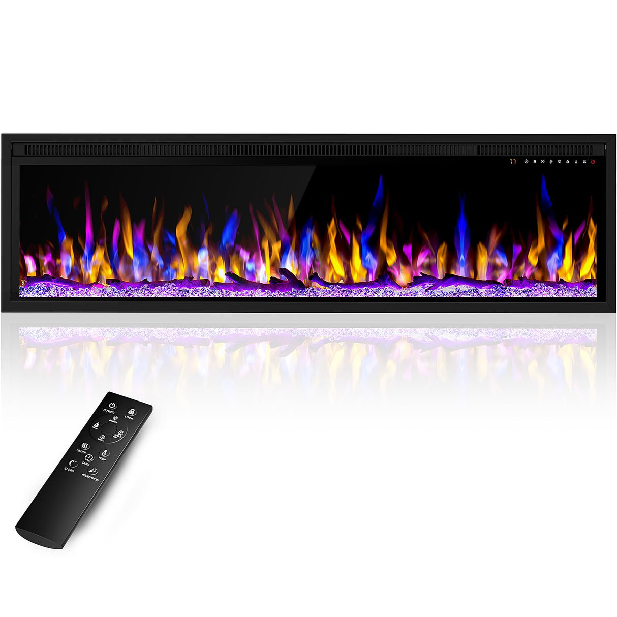 Recessed in-Wall and Wall Mounted Linear Heater Fireplace