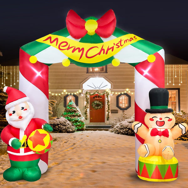 10 FT Christmas Inflatables Arch Outdoor Decorations, Christmas Archway Inflatable