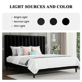 Queen Bed Frame/Velvet Upholstered Platform Bed Frame with Headboard/Strong Wood