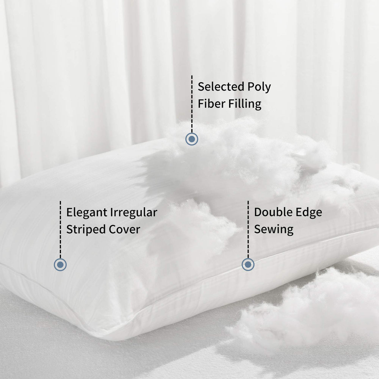 Down Alternative Pillows Standard Size Set of 2 - Hotel Collection Soft Bed Pillows