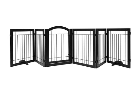 144-inch Extra Wide 30-inches Tall Dog gate with Door Walk Through, Freestanding Wire