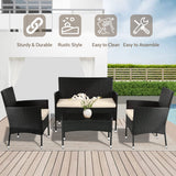 Patio Furniture Set 4 Pieces Outdoor Rattan Chair Wicker Sofa