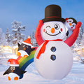 Christmas Inflatable Snowman with Dynamic Projection Lights, 6FT Snowman and Rainbow