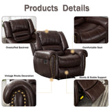 Leather Recliner Chair, Classic and Traditional Manual Recliner Chair