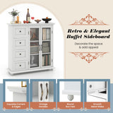 Buffet Sideboard Storage Cabinet, Console Table with 4 Drawers