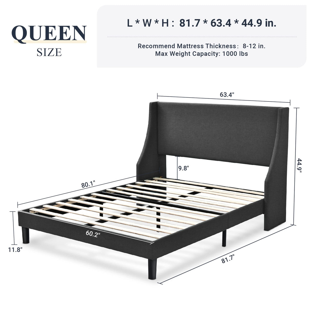 Queen Bed Frame, Platform Bed Frame Queen