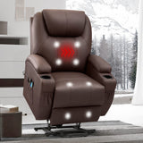 Electric Power Lift Recliner Chair PU Leather Sofa Chair for Elderly with Massage