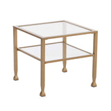 Jaymes Metal & Glass 2-Tier Bunching, Square Coffee Table