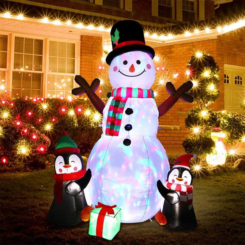 6FT Christmas Inflatables Outdoor Decorations, Lighted Inflatable Snowman Penguin
