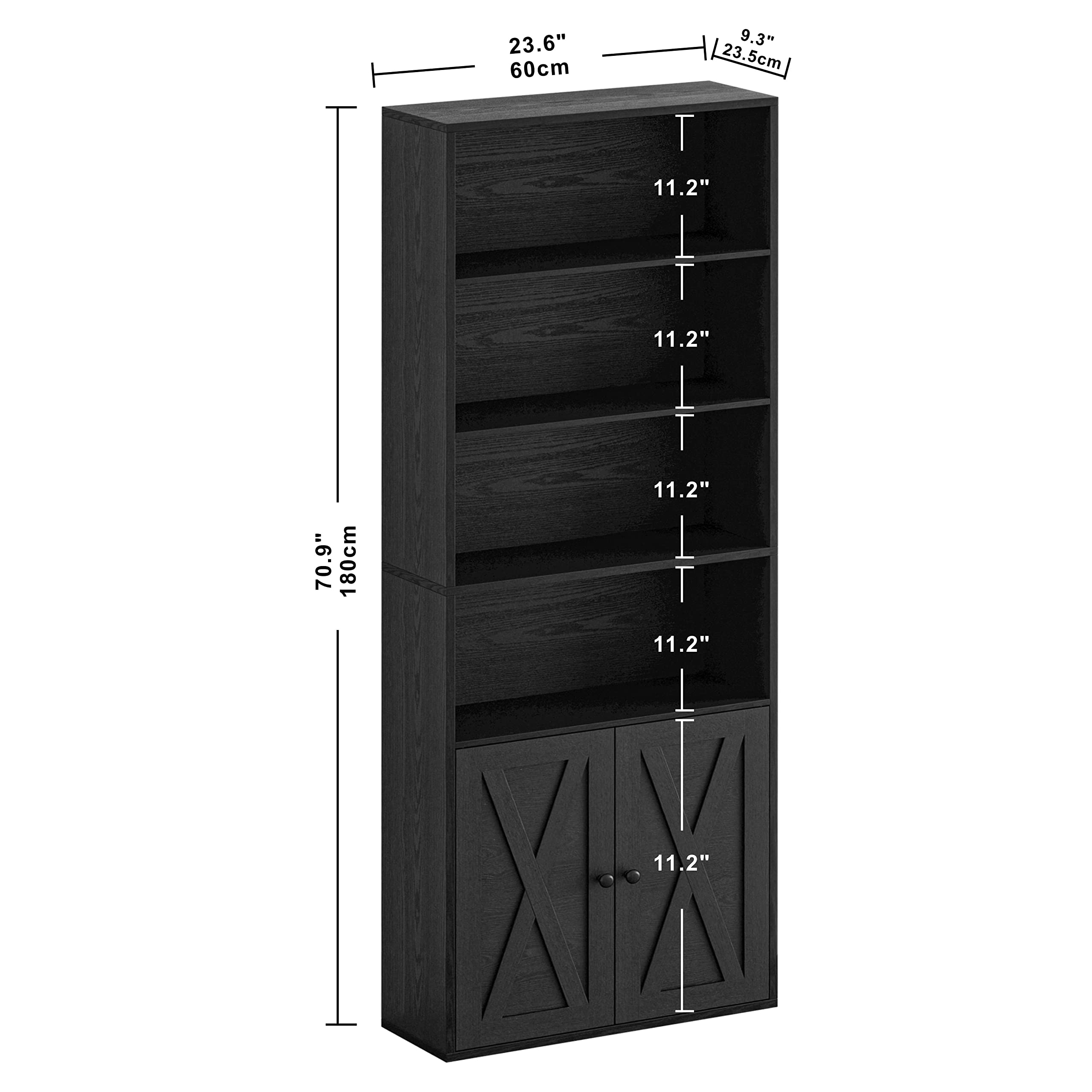 Industrial Bookshelves and Bookcases with Doors Floor